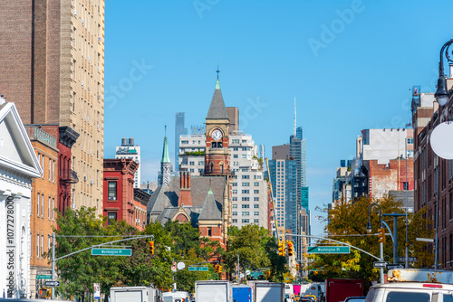 Greenwich Village under a blue sky