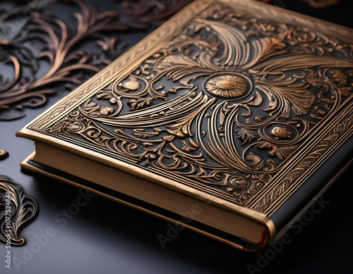 Close-Up of a Stylish Book Cover with Intricate Design