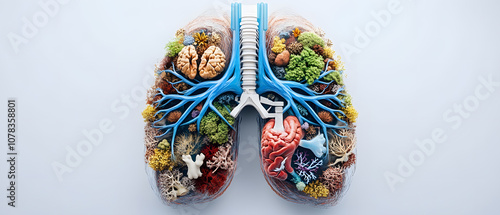 Health care concept Preventing diseases from the environment includes taking care of your health by eating, drinking, and living correctly to escape the threat of various pollution.