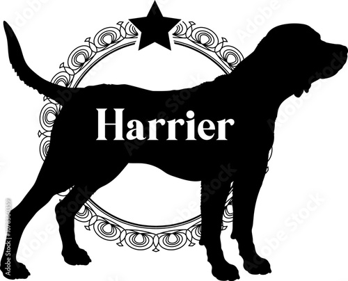 Harrier. dog silhouette, dog, dog breeds, logo, vector, silhouette, logo design, animal, illustration, icon, sign, design, black, symbol, pet 