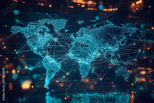 Global network connectivity visualization in a digital landscape