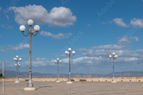 The Piazzetta David Herbert Lawrence square at the Bastione di Saint Remy, Cagliari, Italy, in a moment of tranquility