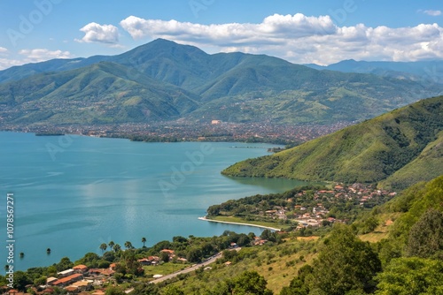 Panoramic View of Bujumbura, the Capital of Burundi, Showcasing Lake Tanganyika and Vibrant City Life Surrounded by Stunning Mountains and Lush Landscapes