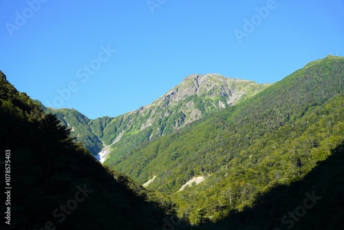 南アルプス 広河原から望む北岳 大樺沢