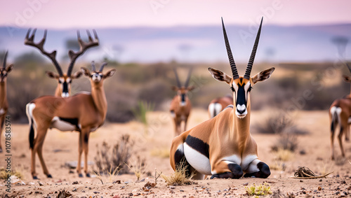 Gemsbok (Oryx gazella) portrait in the Kgalagadi Reserve, South Africa