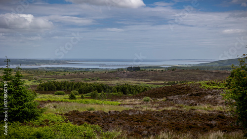 Stunning views from the Dornoch Firth Viewpoint over the Scottish Highlands on the North East coast of Scotland