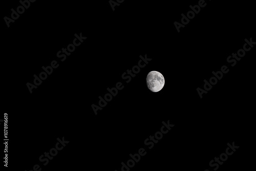 Luna, gibosa creciente, noche, oscuridad, satélite, luna creciente, anochecer