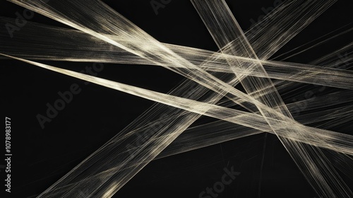 Abstract background of crisscrossing golden lines on a black backdrop.