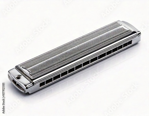 Harmonica on a white isolated background.