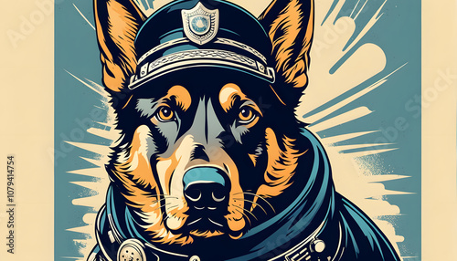 vintage police dog