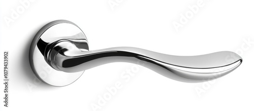 Sleek contemporary door handle in polished chrome finish showcasing modern design and functionality