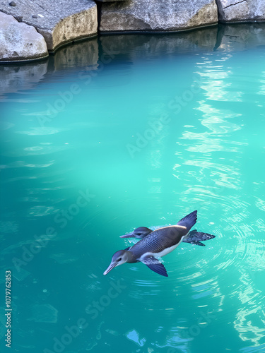 Dauphins sortant de l'eau