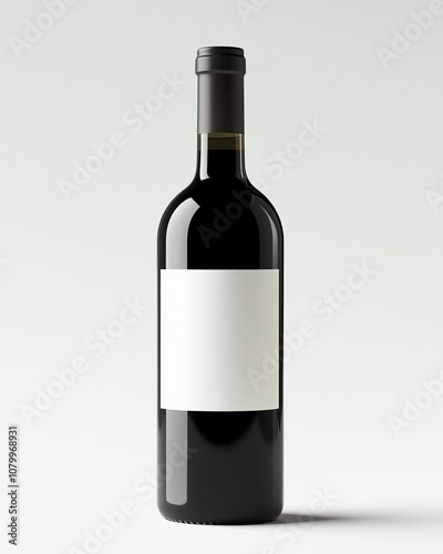 mockup visual preview mockup visual preview Elegant wine bottle with blank label.