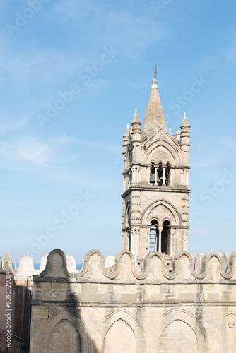 On the roof of the Palermo cathedral, Italy. The church was erected in 1185 by Walter Ophamil, the Anglo-Norman archbishop of Palermo.