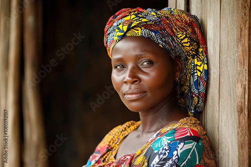 Portrait of a Togolese woman in traditional dress, Togo