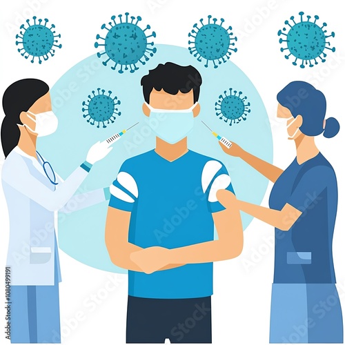 Detailed portrayal of a patient receiving guidance on strengthening immunity against health risks