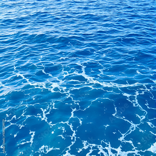 azure sea waves seethe and foam, Alanya, Turkey