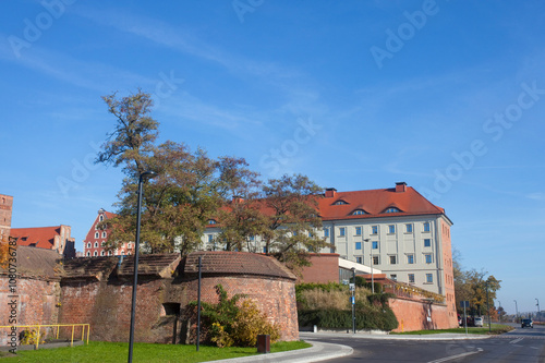 Bulwar nad Wisłą, zabytkowe kamienice, Toruń, Polska