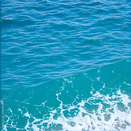 azure sea waves seethe and foam, Alanya, Turkey