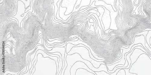 In this illustration, the topographic lines correspond to the contours and the ocean lines correspond to the curly wave lines. The reliefs have an imitation of a geographic map texture.