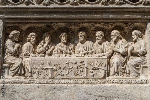 Above the entrance to the millennial temple in Barga, there is a beautiful bas-relief.