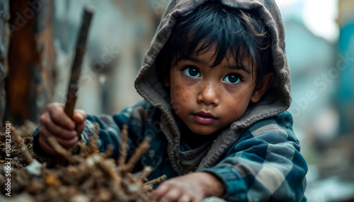 Kids engaged in laborious tasks, emphasizing the urgent need for protective measures and social support to combat child labor