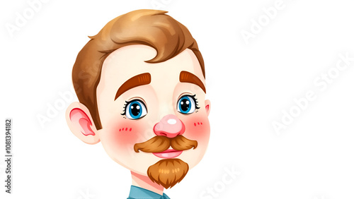 Watercolor cute ivan tsarevich cartoon character, created with technology