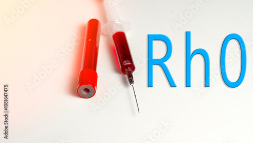 Rh factor blood is negative. Immunoglobulin RH0 for pregnant women on a white background.