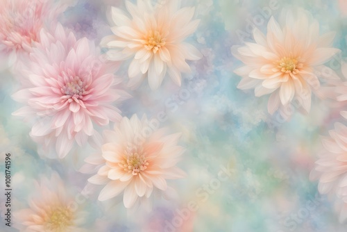 Soft focus floral patterns blending into an impressionistic array of pastels, AI Generated