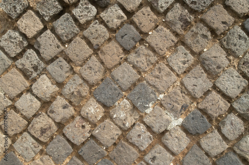 Part of roman wall from tufa stones (Opus reticulatum) in Italy