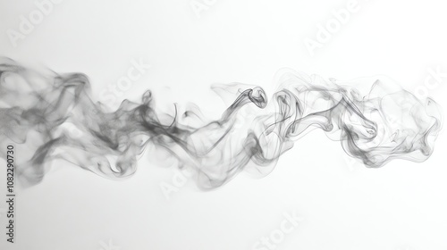 A wisp of smoke against a white background.