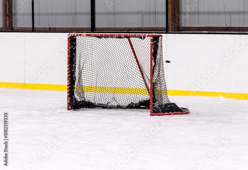 empty gates on the ice hockey