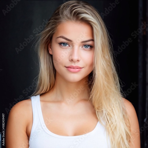 Blonde junge Frau