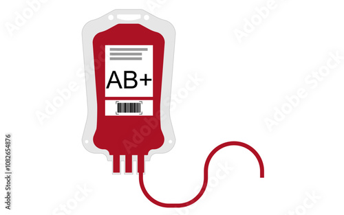 AB+ Blood Transfusion bag, Blood Bag Isolated on transparent Background, AB positive 