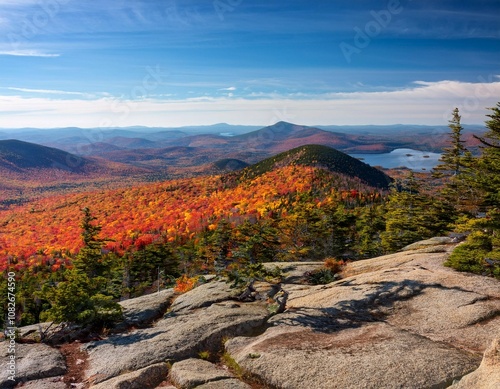 view from the top of mt jo in autumn in the adirondacks high peak region new york state united states