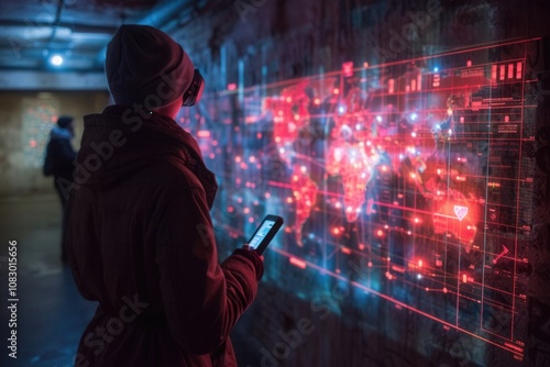 Military Commanders Strategize in a Fortified Bunker Surrounded by Digital Maps of Real-Time Troop Movements and Missile Attacks in a Tense Atmosphere