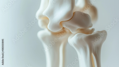 Artificial human wrist joint showing radius and ulna bones