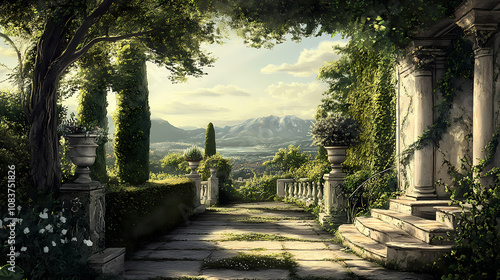 Gardens of renaissance: where art and nature entwine. Renaissance. Illustration