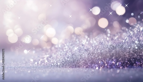  A white background with silver glitter and shimmering particles in soft pastel hues of _1(320)