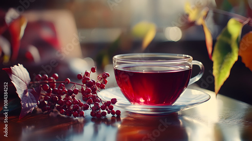 Elderberry Tea: A Herbal Tea Revered for Its Immune-Boosting Qualities and Soothing Flavor Profile, Perfect for Cold and Flu Relief