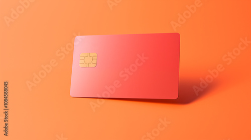 Minimalistic Credit Card Design on Orange Background