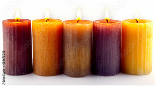 Five Burning Candles in a Row - Photo