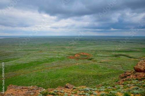 Stormy clouds over the vast steppe