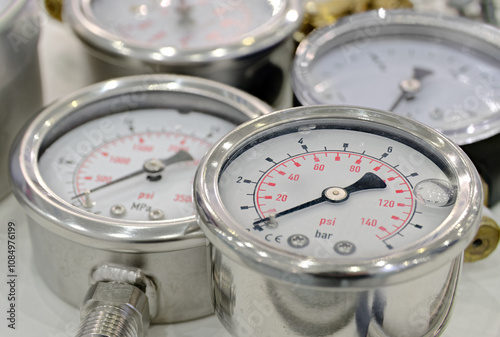 Several assorted pressure gauges