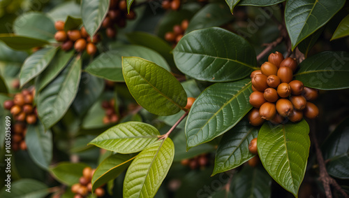 h coffee beans and leaves