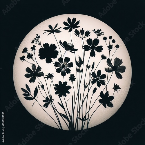 Floral Silhouette Arrange flowers on photosensitive paper and ex