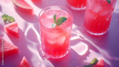 Hydrating Bliss: Watermelon Mint Electrolyte Drink for Hot Summer Days and Energy Recovery