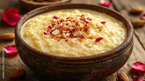 traditional indian rabri, thickened milk dessert