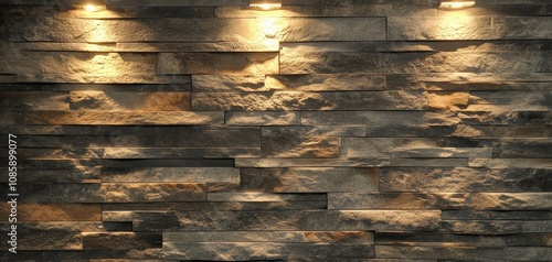 Elegant stone wall art with honed texture, warm lighting, and a modern aesthetic for interior decor