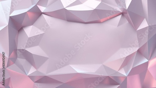 Abstract geometric polygon 3D wall wallpaper background with contemporary glass surface, refractive effect and 3D rendering, abstract, 3D render, surface